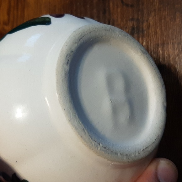 Vintage Mexico hand printed Purple Floral Ceramic Mug - Picture 6 of 9